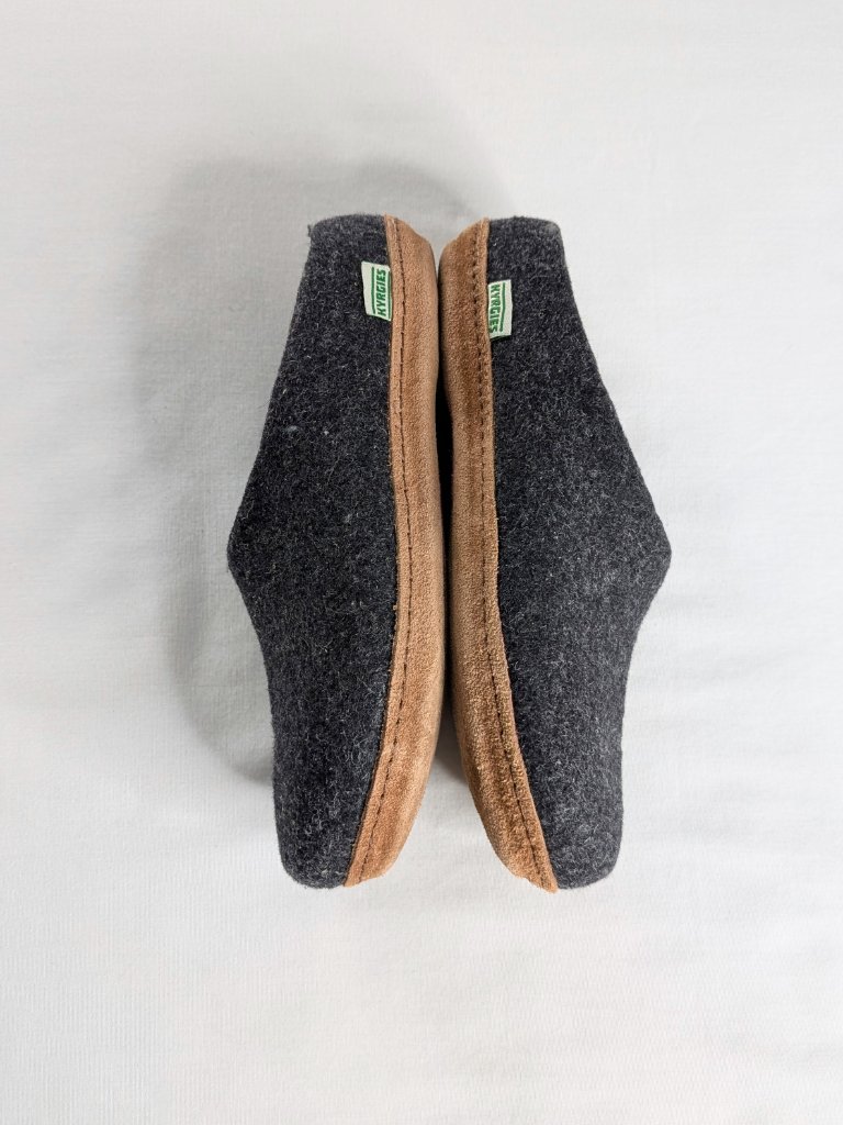 Kyrgies Gray Wool Slippers Molded Sole Comfort Shoes — image 3 of 6